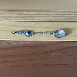Vintage small spoon 3” and small sharm pendant 0.5” No Stamps